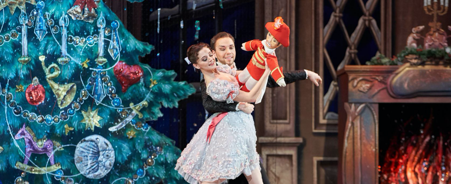 Two dancers on stage for the Nutcracker